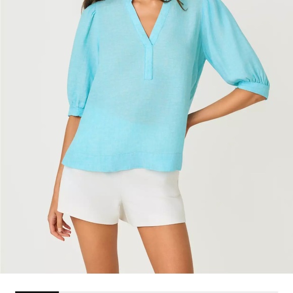 NWT Lilly Pulitzer Women’s Linen Blue Casual Casual Top Size 12 - Picture 6 of 6